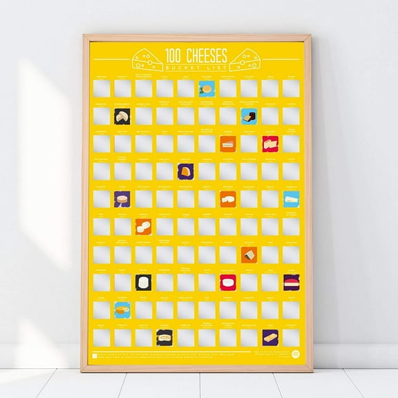 100 Cheeses Bucket List Scratch Poster
