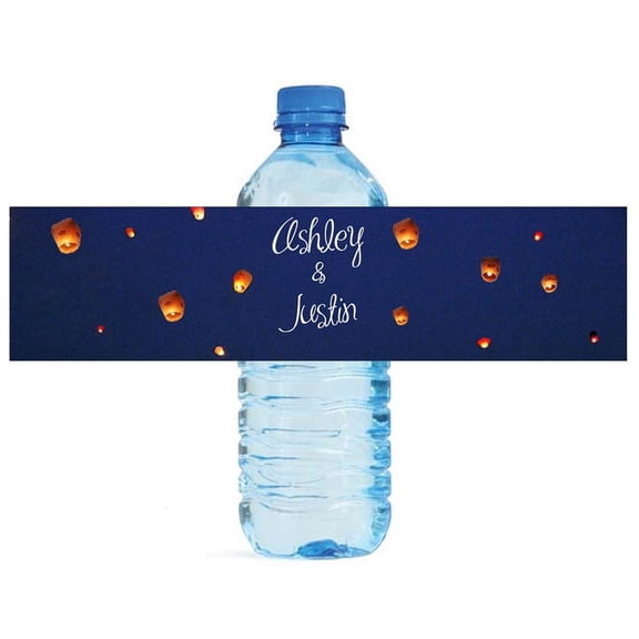 100 Chinese Lantern Wedding Water Bottle Labels Engagement Birthday Party Special Occasion