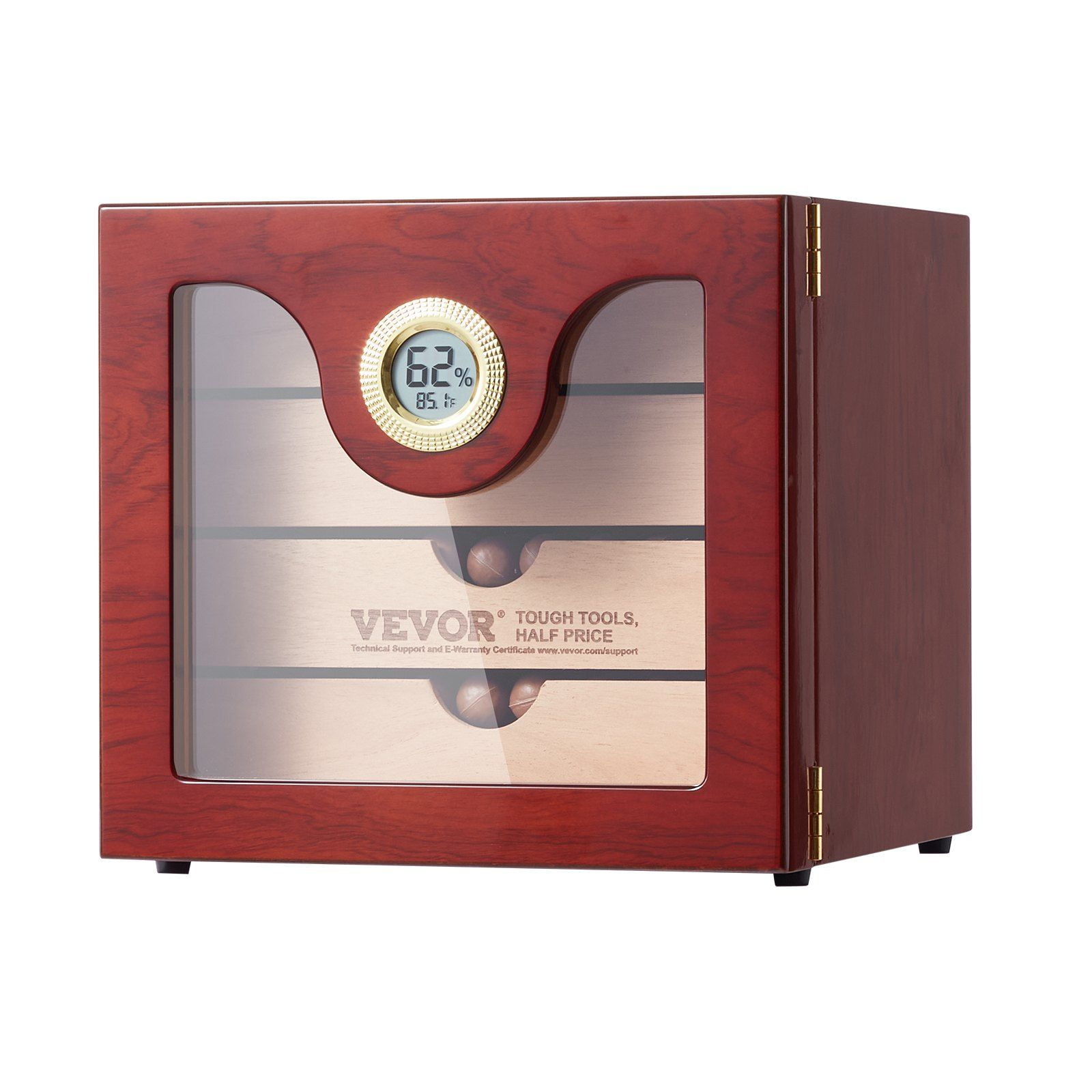 Handmade Cedar Wood Cigar Humidor with Hygrometer and Humidifier
