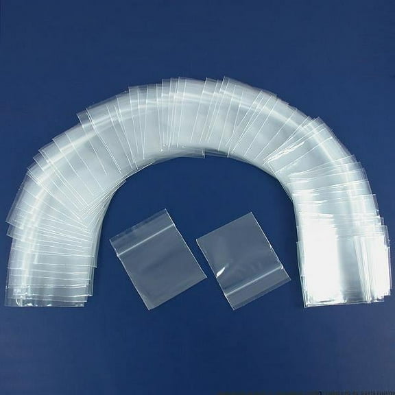 100 Clear 2 mil Zip Poly Bags 2 Inch x 2 Inch
