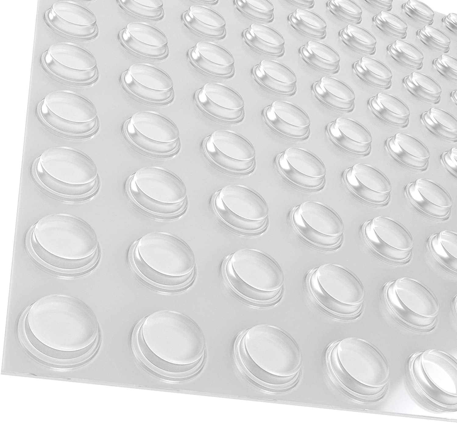 100 Clear Door Bumpers Soft Durometer Adhesive Pads for