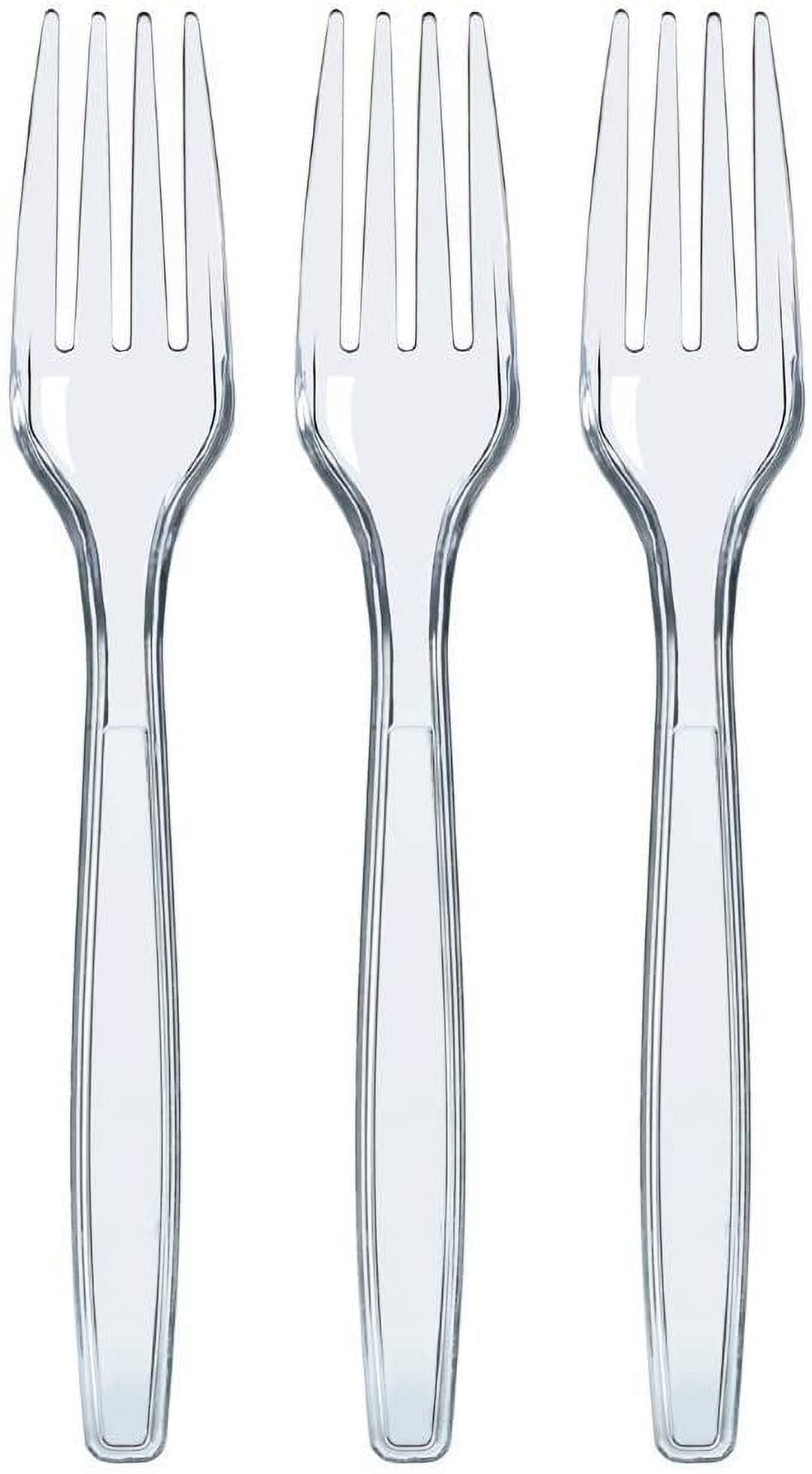 100 Clear Plastic Forks Heavy Duty Plastic Silverware Fancy Plastic