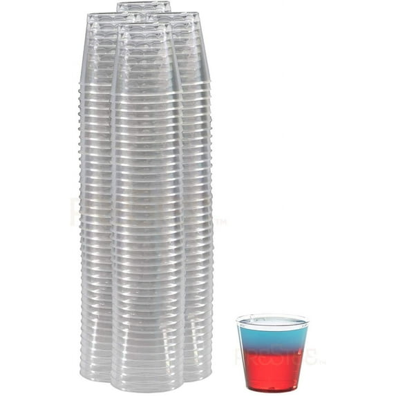 100 Clear Plastic Shot Glasses - 1oz - Ideal For Any Beverage or Celebration