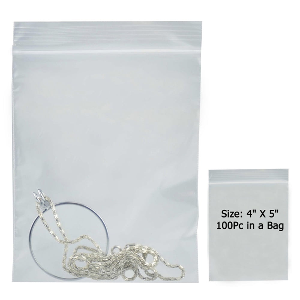 100Pcs Small Zip Lock Baggies Plastic Packaging Bags Small Storage Bags  Zipper Bag Selfadhesivebag (Size: 4*6cm 5*7cm 6*8cm 7*10cm, Color:  Transparent)
