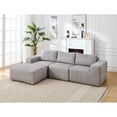 thumbnail image 1 of 100" Cloud Couch, Light Gray Modern Sectional Couches for Living Room, L-Shape Upholstered Modular Sofa with Deep Seats and Right Facing Chaise, 1 of 9