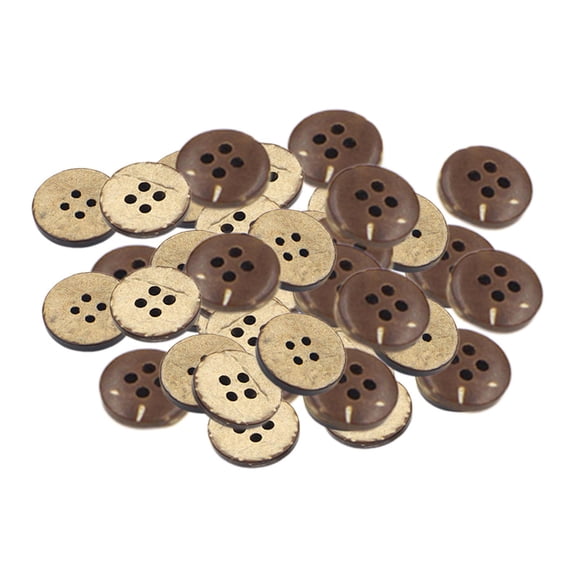 100 Coconut Shell Buttons Handmade DIY Knitting for Shirt Scrapbook Jacket Crafts Sewing Decorations Clothes 4 Holes 15MM