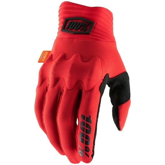 100% Cognito Gloves - Red/Black Full Finger Men's Medium