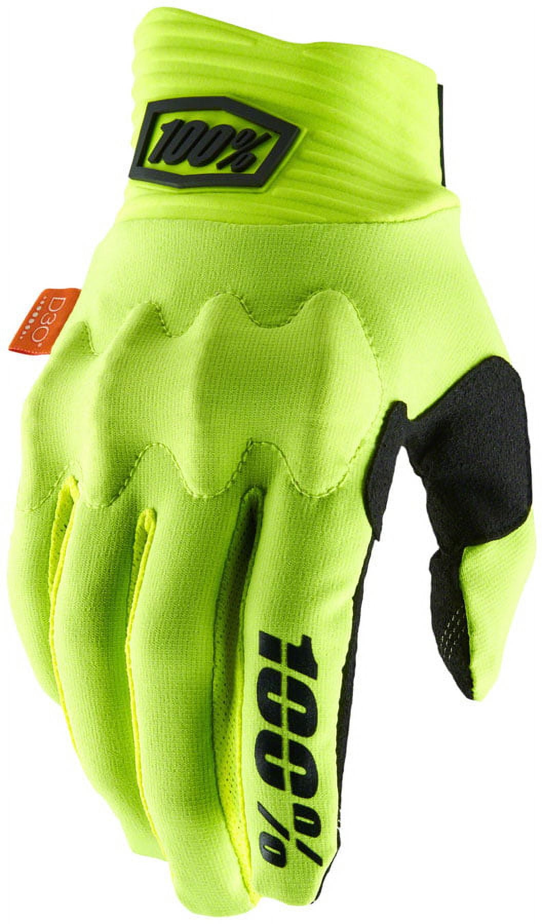 100% Cognito Gloves - Yellow/Black, Full Finger, Men's, Large
