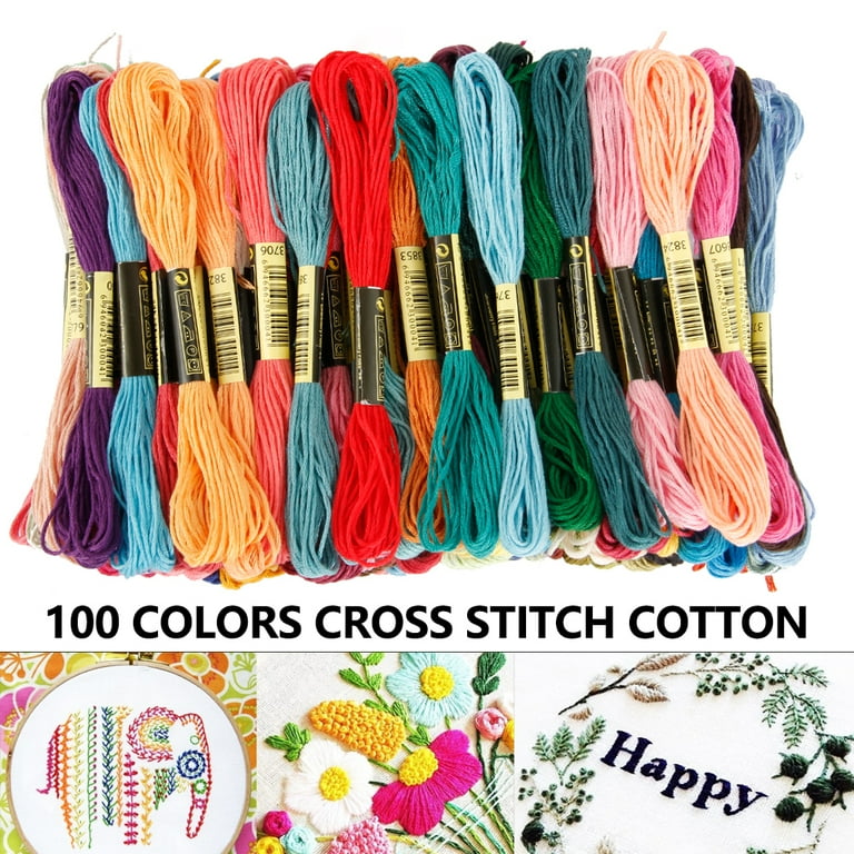 100 Colors Embroidery Floss Multi colors for Bracelets Embroidery Crafts Set Cross Floss Cross Stitch Thread Embroidery Crafts Leisure Threads Sewing