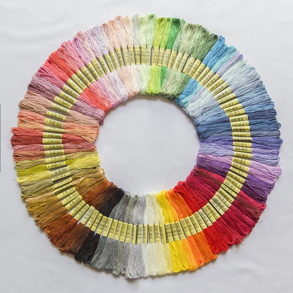 100 Colors Skeins Rainbow Cross Stitch Thread, 8m Friendship Bracelet String Kit Craft Floss, Needlepoint Cotton Yarn
