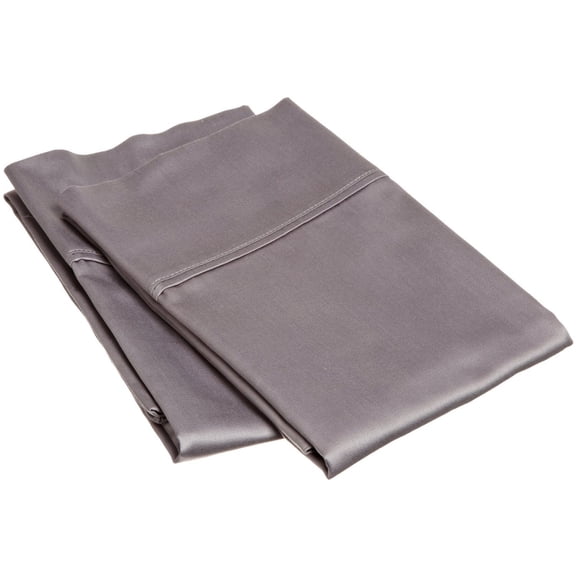 100% Combed Cotton Pillowcases, 400 Thread Count, Standard, Solid, Grey