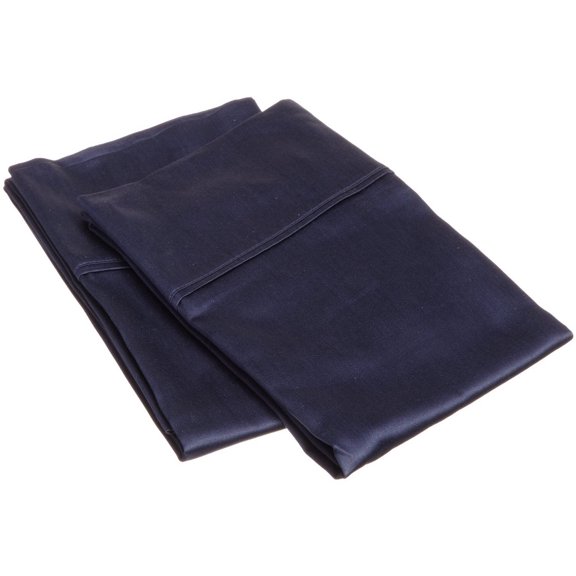100% Combed Cotton Pillowcases, 400 Thread Count, Standard, Solid, Navy Blue