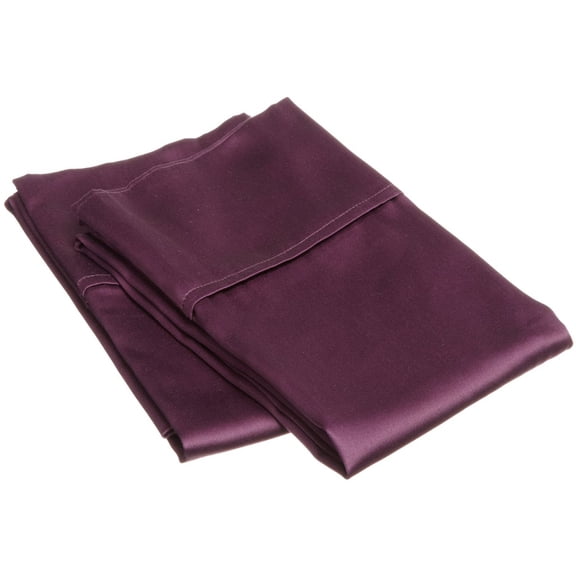 100% Combed Cotton Pillowcases, 400 Thread Count, Standard, Solid, Plum
