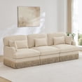 thumbnail image 1 of 100" Comfy Chenille Leopard Print 3-Seater Modular Sectional Sofa, Ergonomic Design, Easy Assembly, Deep Seat, Beige Coffee, 1 of 8