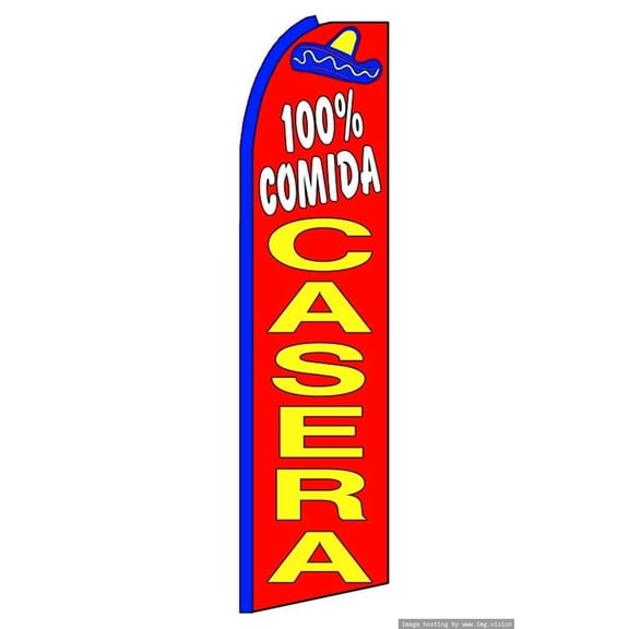 100% Comida Casera Swooper flag Without Pole Advertisement /Business Flags | Feather Flag |
