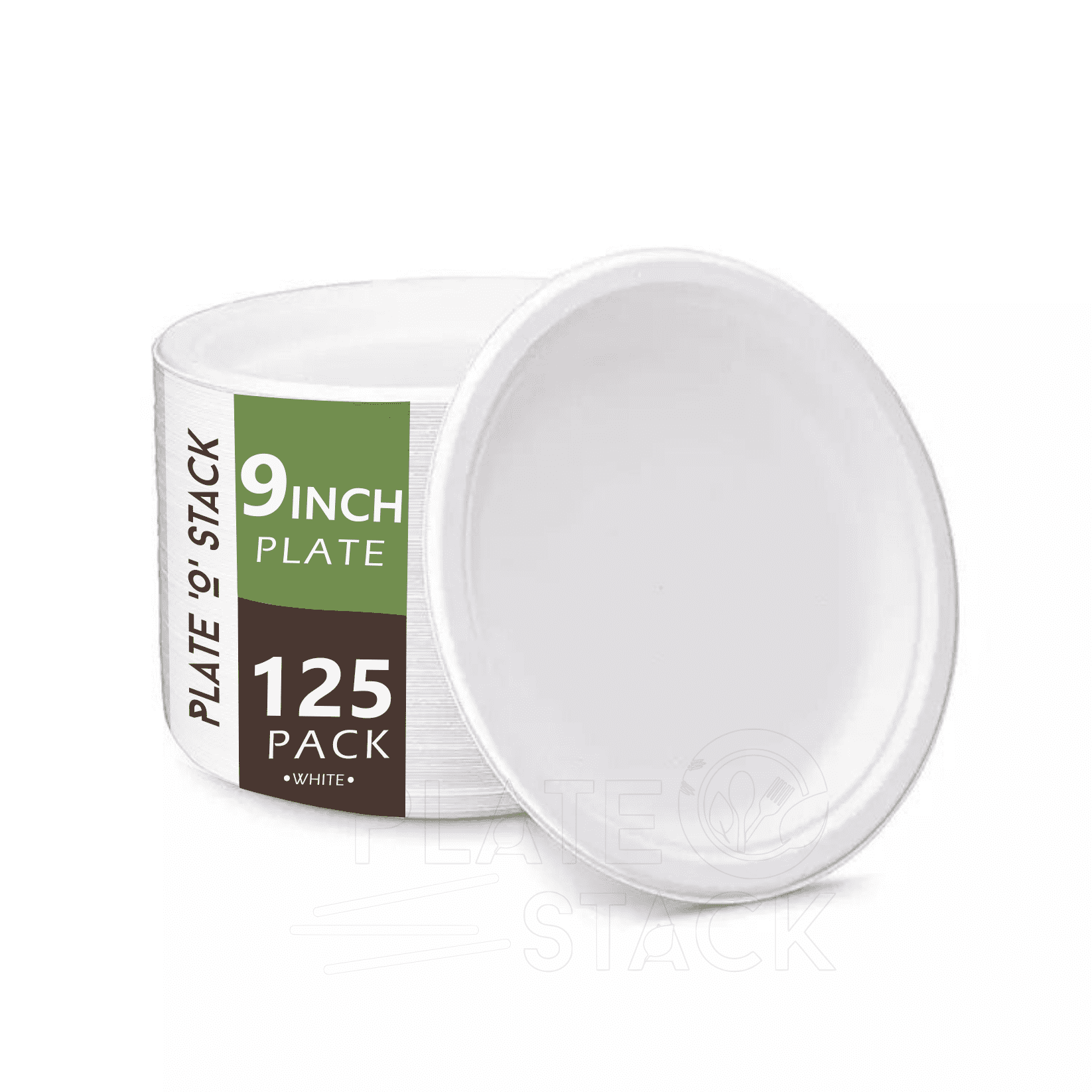 100 Compostable Disposable Paper Plates 125Pack PFASFree (BPI