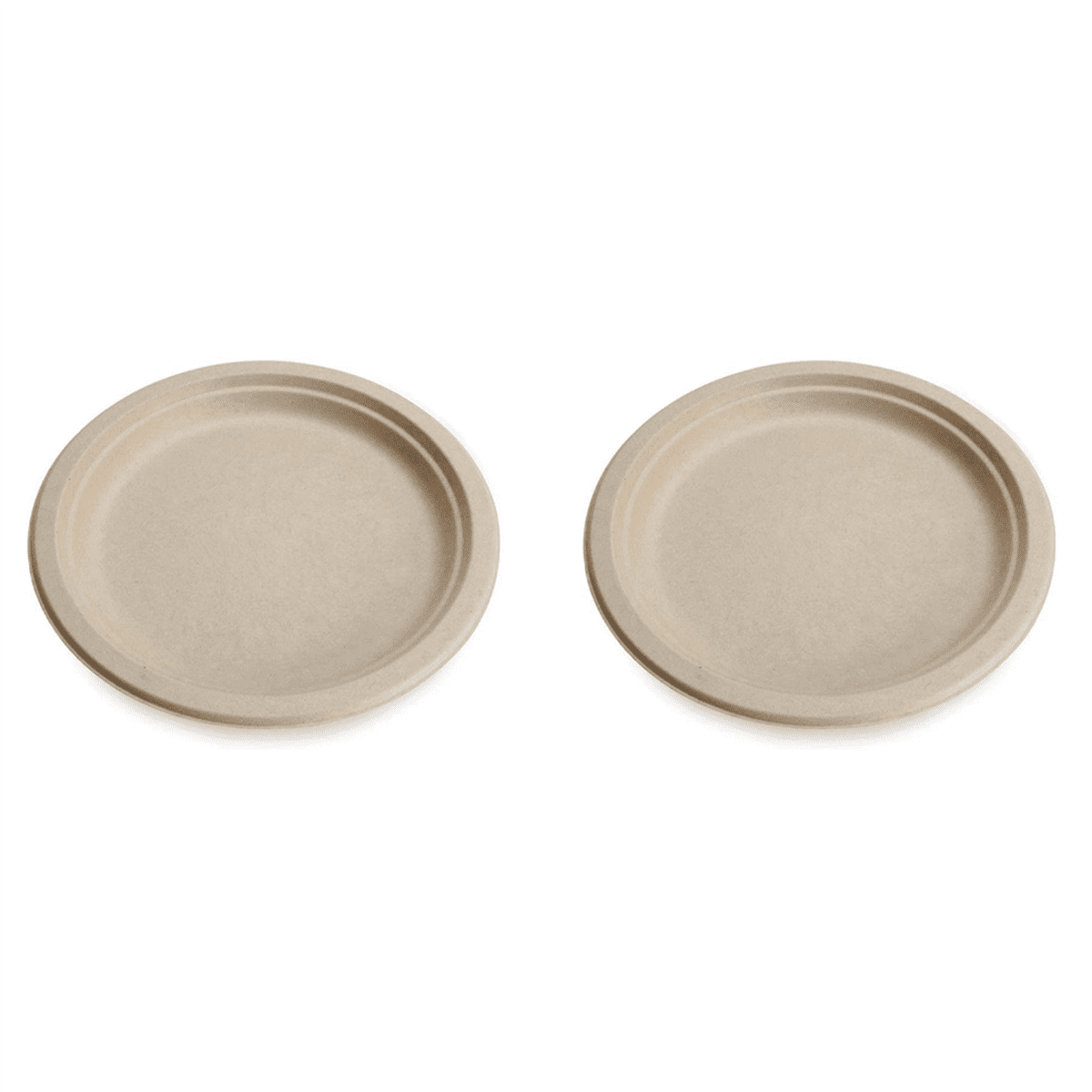 100 Compostable Disposable Paper Plates Bulk 9 Inch 100 Pack, Bamboo
