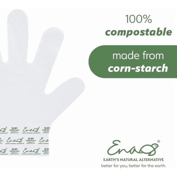 100% Compostable Gloves Disposable Latex Free [One Size Fit Most, 100CT] Food Service Disposable Gloves, Food Prep Cooking Gloves, Eco-Friendly, by SHAANXIXIAN,Off-white