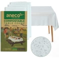 thumbnail image 1 of 100% Compostable Tablecloths for Rectangle Tables (54''x108'', 3 Count) - White Disposable Rectangular Tablecloth - Anti-Plastic Table Cover for Outdoor, Party, Picnic, Wedding, 1 of 4