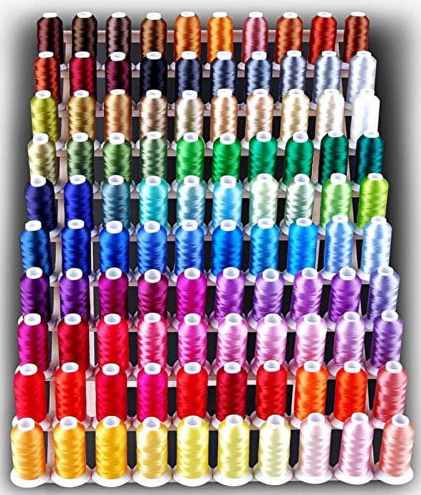 100 Cones (1100 Yards Each) of Polyester Embroidery Threads for for Brother Babylock Janome Singer Pfaff Husqvarna Bernina Machines