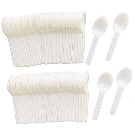 100 Corn Starch Tasting Spoons - Biodegradable and Compostable