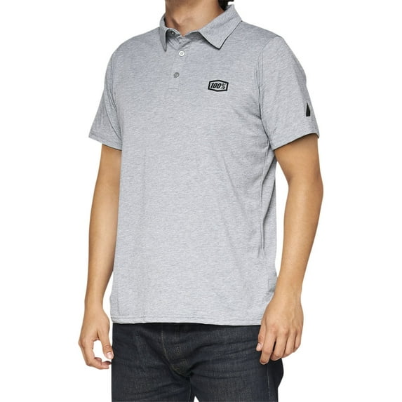 100% Corpo Polo (Lg, Heather Gray/Black)