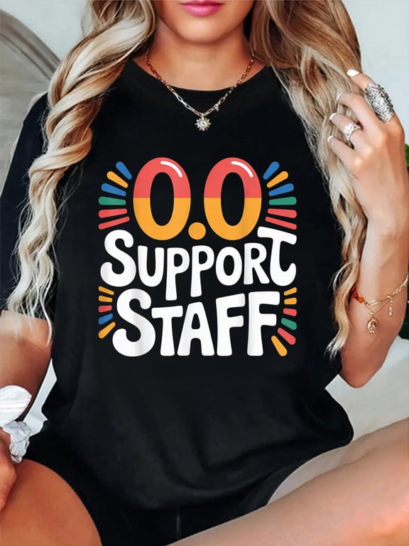 Support Staff Marathon Cheer Squad - T-Shirt Women's Graphic Tee Casual Tops