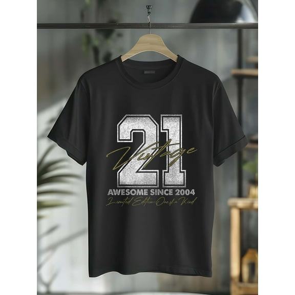 100% Cotton 21 Year Old Gifts Vintage 2004 Limited Edition 21st Birthday T-Shirt