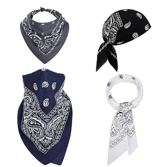 100% Cotton 27" x 27" Large Bandanas for Men & Women, Multi-Purpose Bandana Head