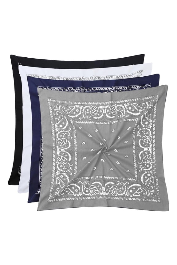 100% Cotton 27" x 27" Large Bandanas for Men & Women, Multi-Purpose Bandana Head