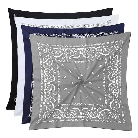 100% Cotton 27" x 27" Large Bandanas for Men & Women, Multi-Purpose Bandana Head