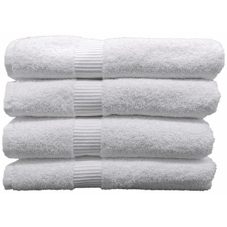 100% Cotton 27" x 54" White Bath Towels, Set of 6 | Optima Collection