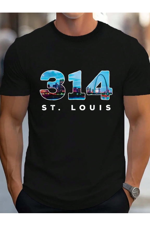 100% Cotton 314 STL Pride St. Louis Area Code T-Shirt Women's Men's Graphic Tee Causal Tops