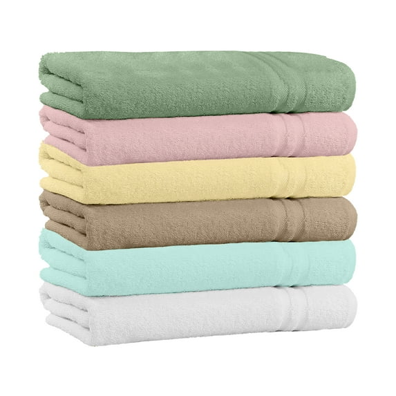 100% Cotton 4-Pack Bath Towel Sets - Extra Plush & Absorbent Bath Towels - 56" x 28" (Assorted)
