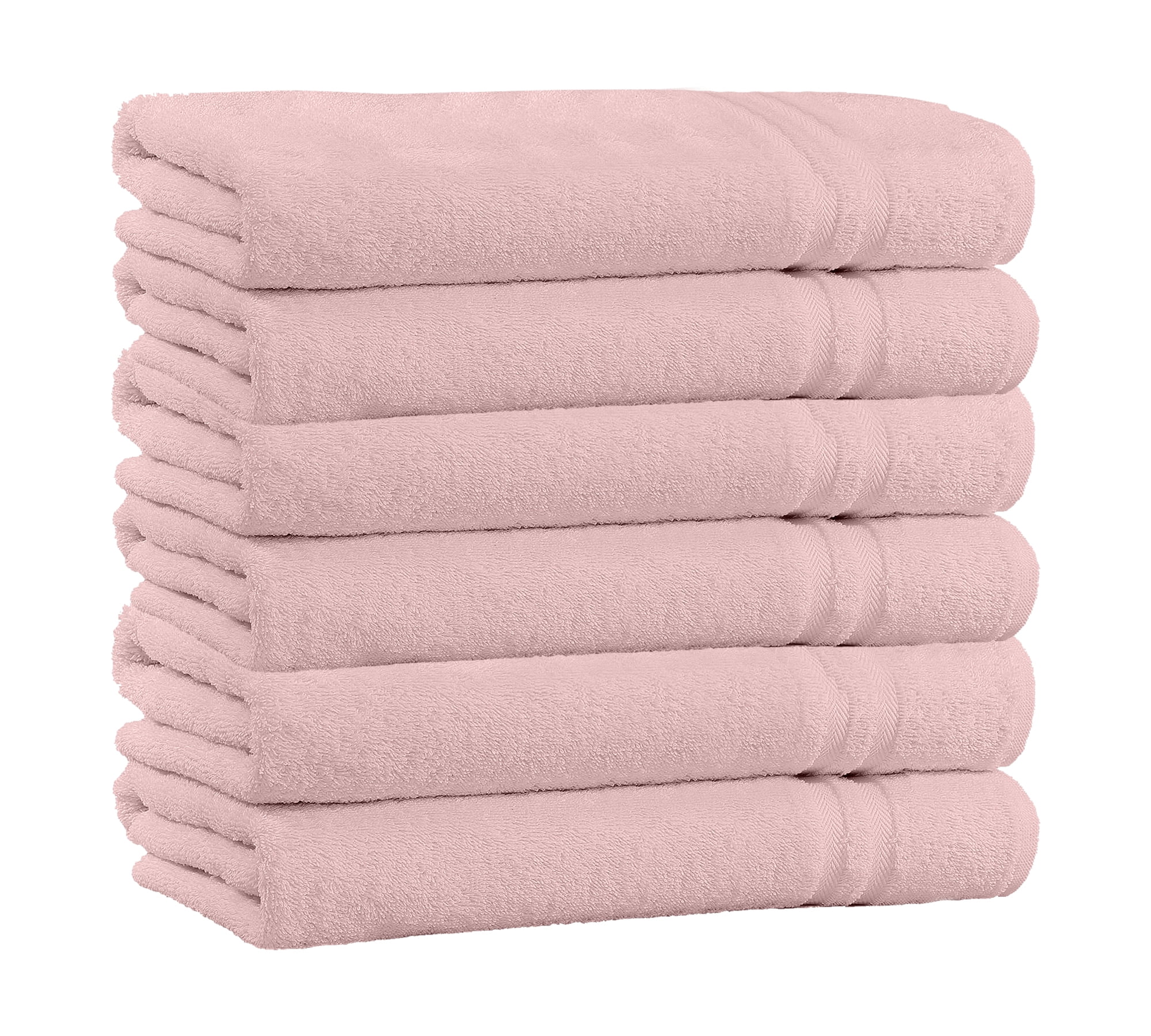 100 Cotton 4Pack Bath Towel Sets Extra Plush & Absorbent Light Pink Bath Towels 56" x 28