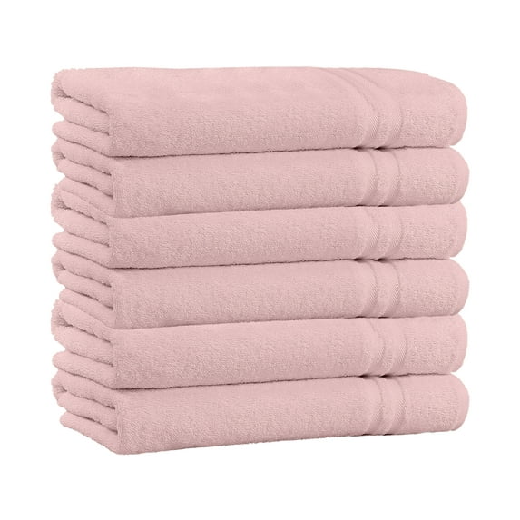 100% Cotton 4-Pack Bath Towel Sets - Extra Plush & Absorbent Light Pink Bath Towels - 56" x 28" (Light Pink)