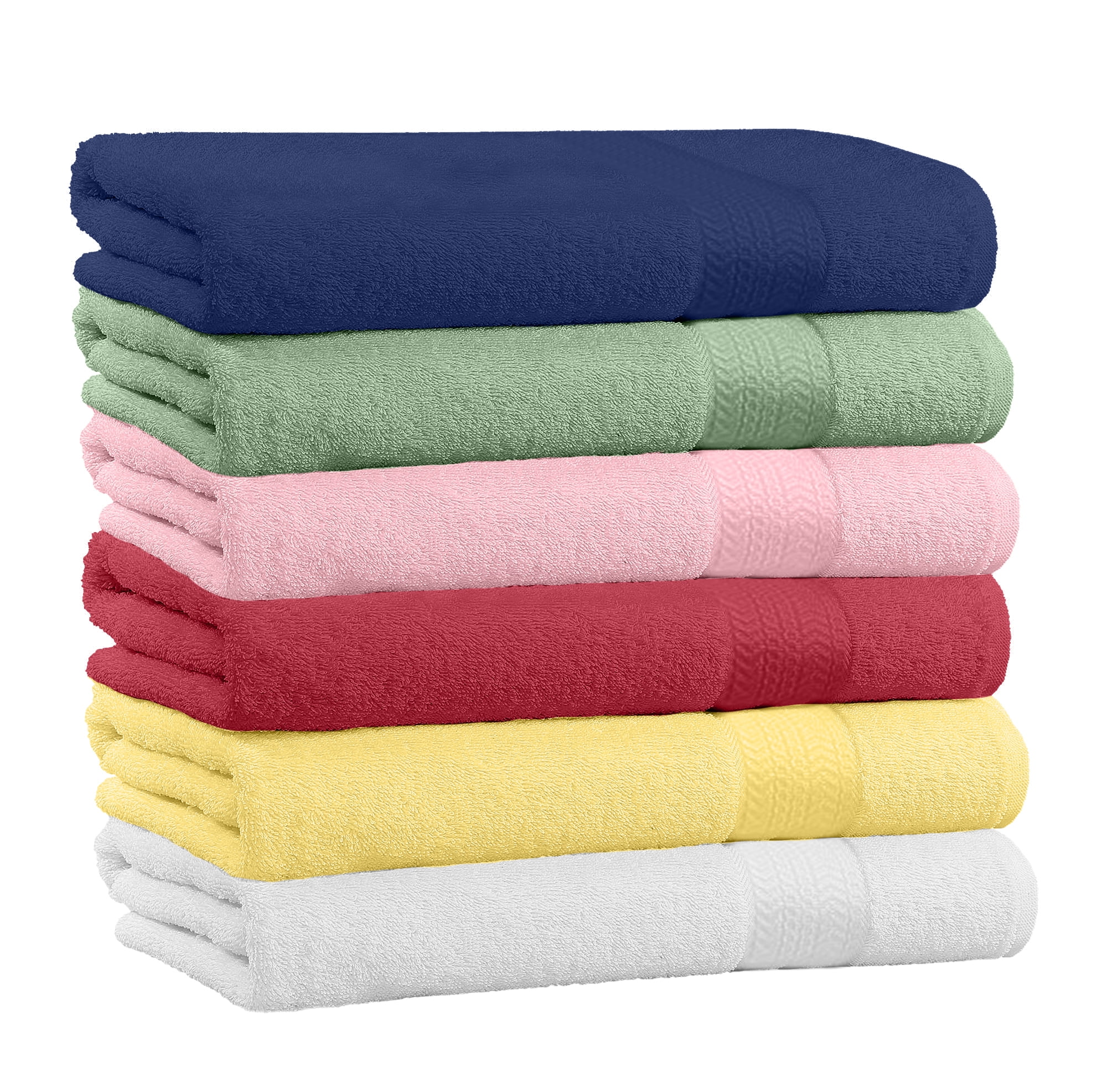 100 Cotton 4Pack Bath Towel Sets Extra Plush & Absorbent Multi