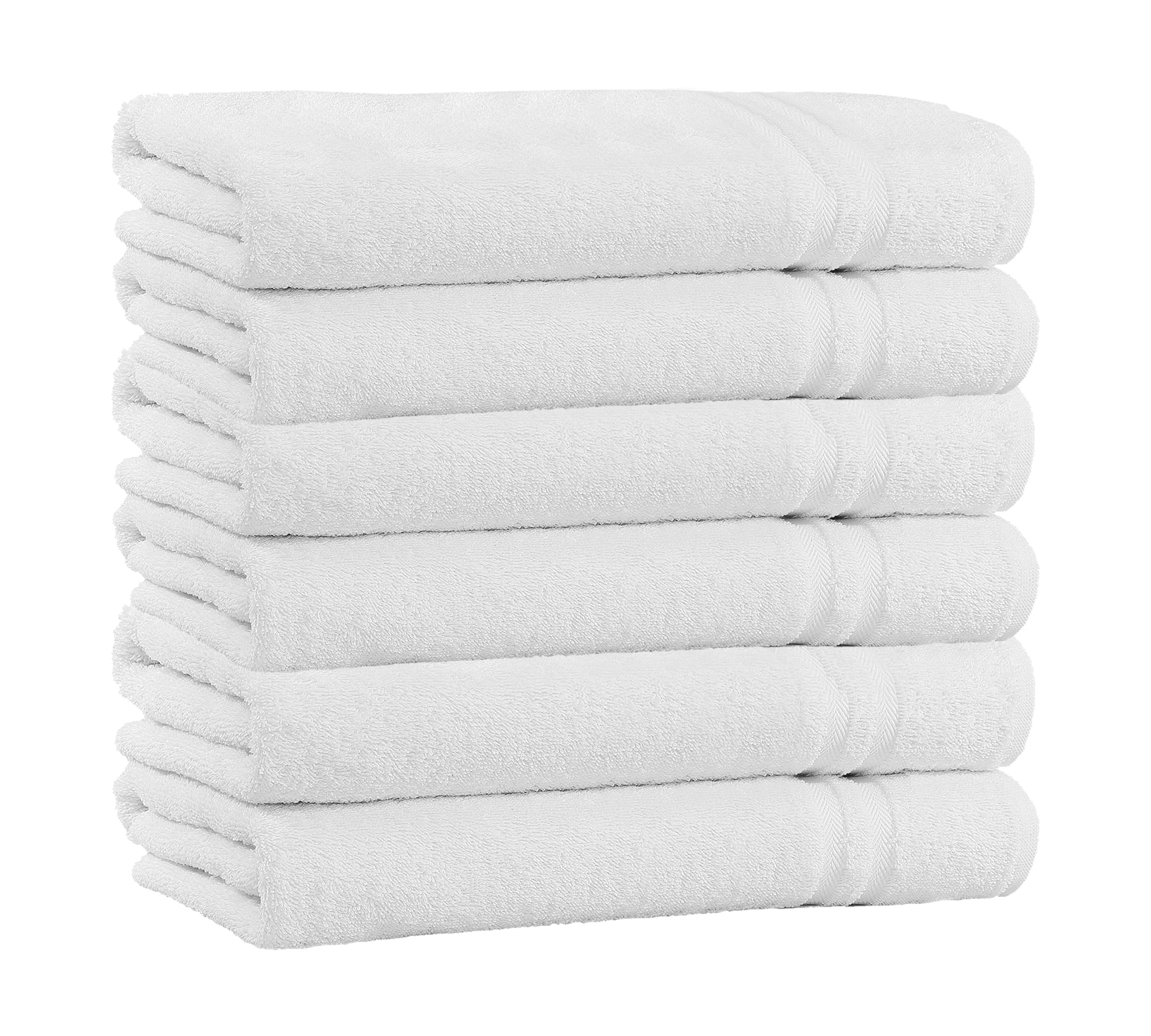 100% Cotton 4-Pack Bath Towel Sets - Extra Plush & Absorbent White Bath Towels - 56" x 28" (White)