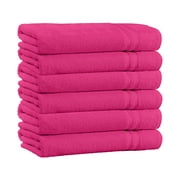 100% Cotton 4-Piece Bath Towels - Extra Soft Fade-Resistant Towels - 54" x 27" - (Raspberry)