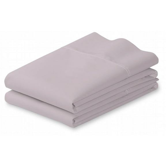 100% Cotton 400 Thread Count 2 PC Pillow Cases (Standard/Queen, Silver)