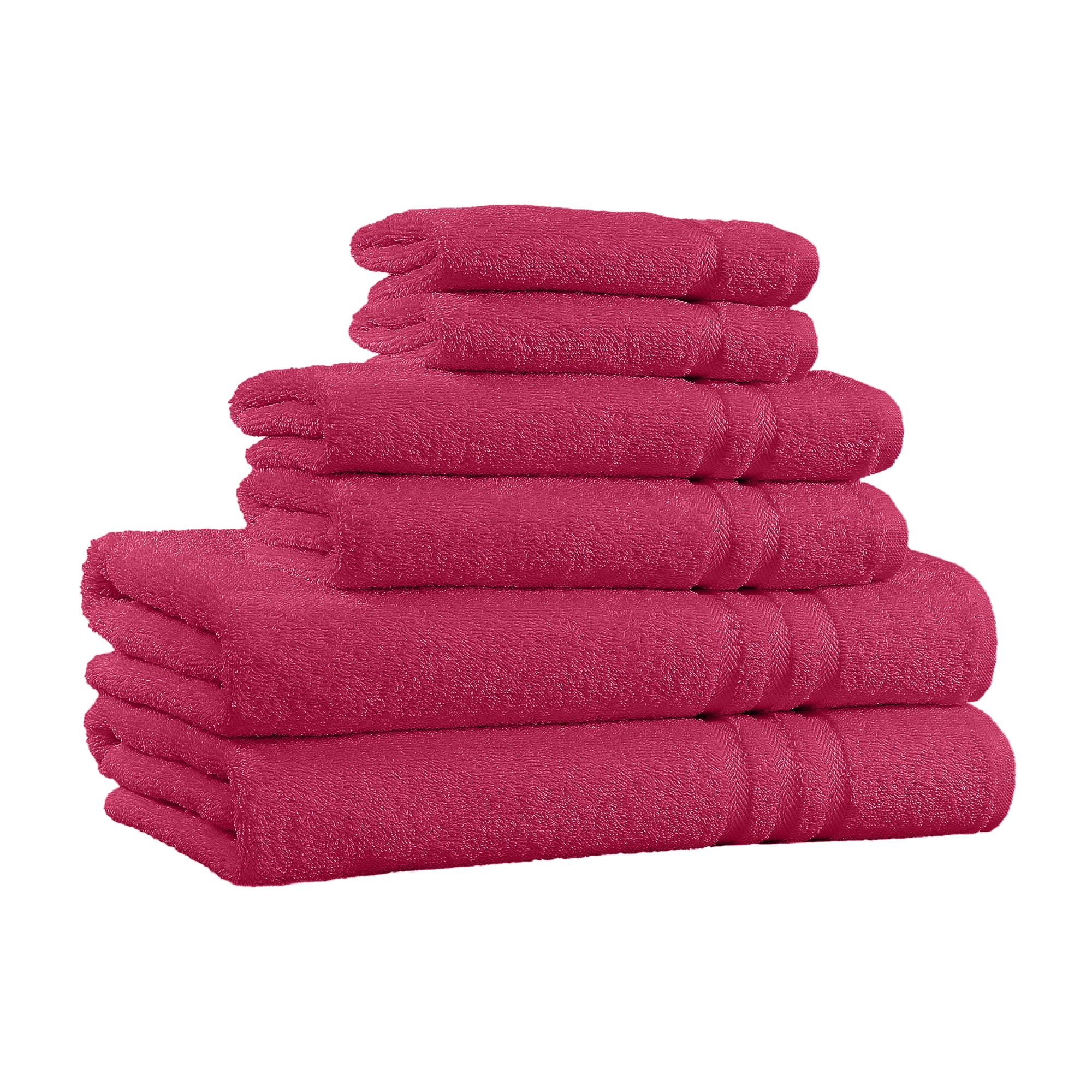 100 Cotton 6 Piece Towel Set Absorbent and Fade Resistant Bath Towels Set Burgundy
