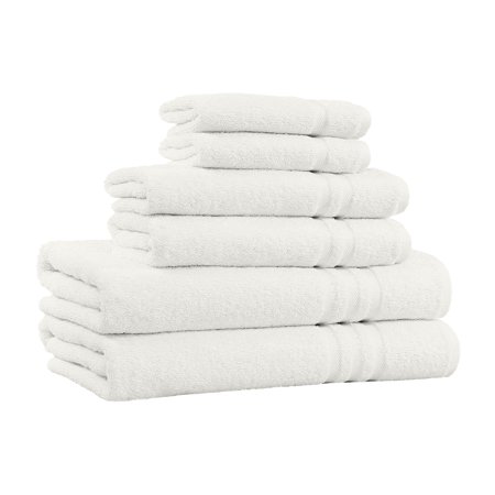 100% Cotton 6-Piece Towel Set - Absorbent and Fade Resistant Bath Towels Set (Ivory)
