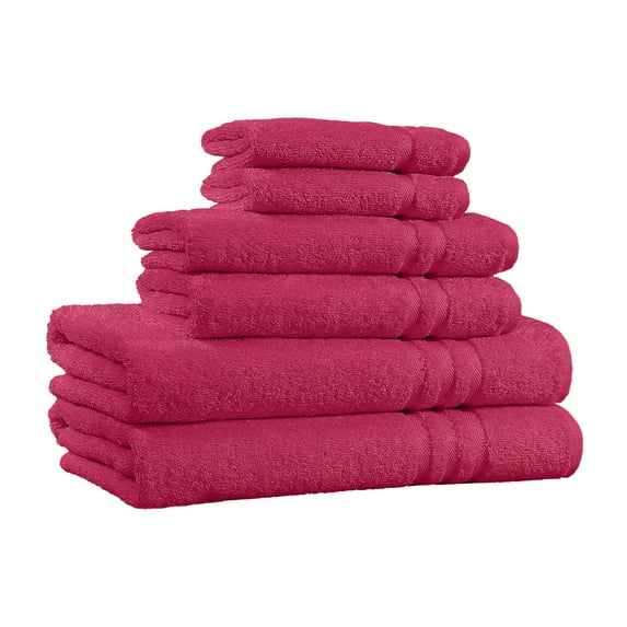 100% Cotton 650 GSM 6-Piece Bath Towel Sets - Highly Absorbent & Extra Soft Quality Towels For Bathroom & Kitchen, Every Day Use - Burgundy