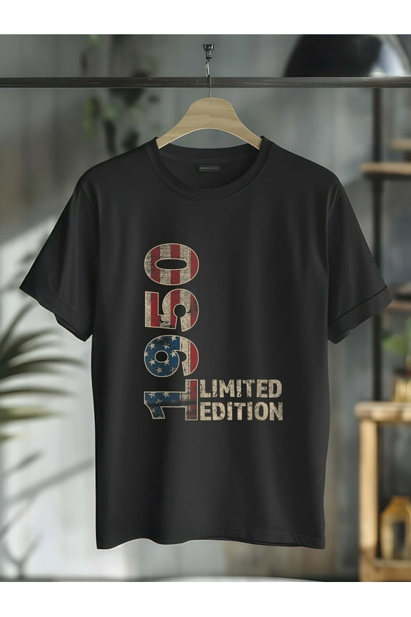 100% Cotton 75th Birthday Gift men Vintage born 1950 turning 75 Year Old T-Shirt