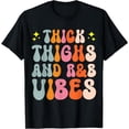 thumbnail image 1 of 100% Cotton 90's R&B Girl RnB R And B Body Positivity Thick Thighs R&B Vibes T-Shirt Round Neck Short Sleeve T-Shirt Women's Men Graphic Tee, 1 of 4