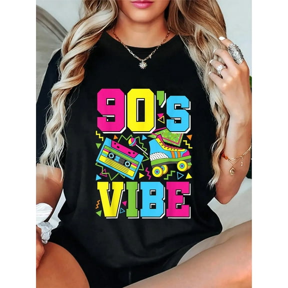 100% Cotton 90s Vibe Costume 90s Party Outfit Funny 90's Lover T-Shirt