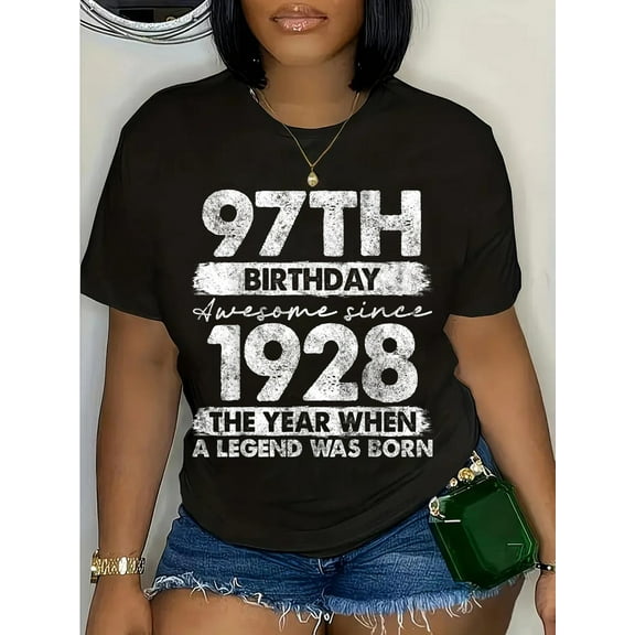 100% Cotton 97 Year Old Gifts Vintage 1928 Limited Edition 97th Birthday T-Shirt Black Unisex-Adults Unisex- Crew Neck Short Sleeve T-Shirt