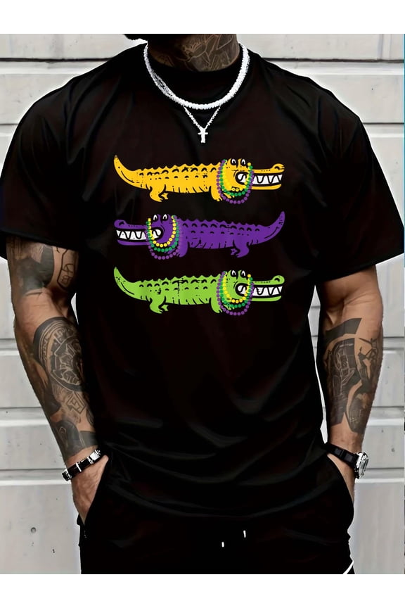 100% Cotton Aligator Crocodiles Louisiana Mardi Gras Women Men Kids T-Shirt Graphic T-shirts for men and women