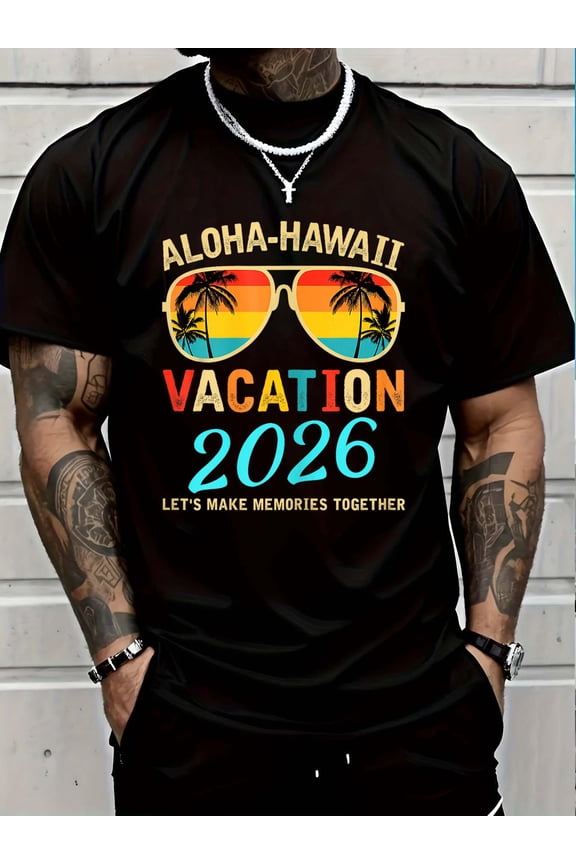100% Cotton Aloha Hawaii Family Trip 2026 Making Memories Vacation Trip T-Shirt Graphic T-shirts for men and women