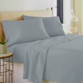 thumbnail image 1 of 100% Cotton Anti – Microbial 410TC Dusty Blue FLEX TOP Eastern King Size Sheet Set Extra-Long Staple Cotton 17" Deep Pocket Luxury Bedding (Dusty Blue , FLEX TOP Eastern King )By Cooling Planet, 1 of 3